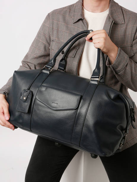 Sac De Voyage Cabine Flandres Cuir Etrier Bleu flandres EFLA9910 vue secondaire 1