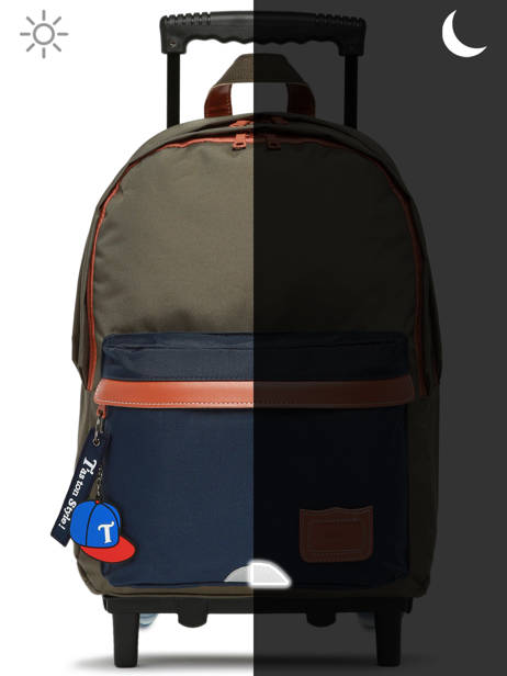 Sac A Dos Ã  Roulettes 2 Compartiments Tann's Vert les fantaisies g 73127 vue secondaire 4