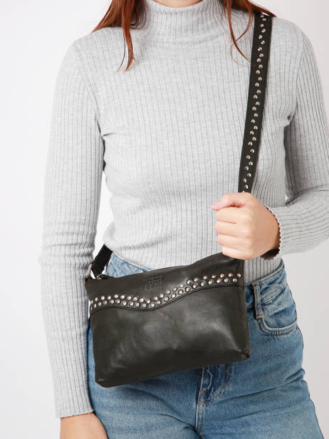 Sac BandouliÃ¨re Glam Cuir Basilic pepper Noir glam BGLA68 vue secondaire 1