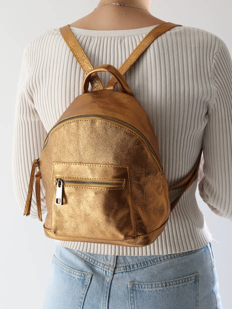 Sac à Dos Nine Cuir Milano Or nine NI23066 vue secondaire 1