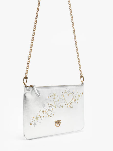 Sac BandouliÃ¨re Love Bag Icon Cuir Pinko Argent love bag icon A1YW vue secondaire 2