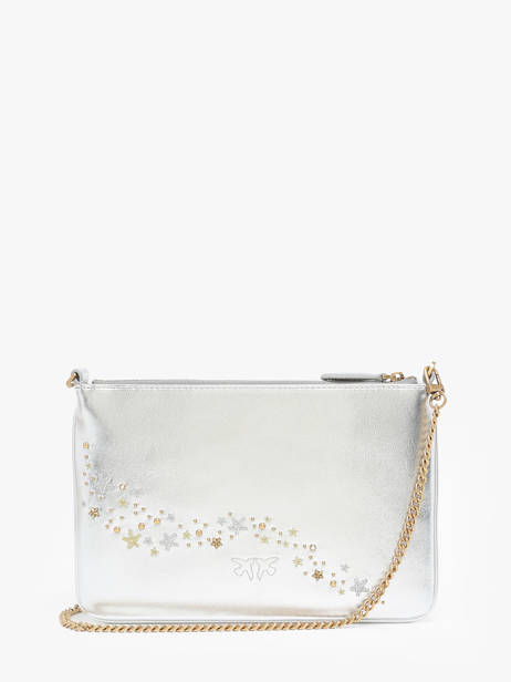 Sac BandouliÃ¨re Love Bag Icon Cuir Pinko Argent love bag icon A1YW vue secondaire 4