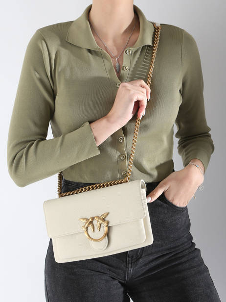 Sac BandouliÃ¨re Love Bag Soft Cuir Pinko Beige love bag soft 4528A29Q vue secondaire 1