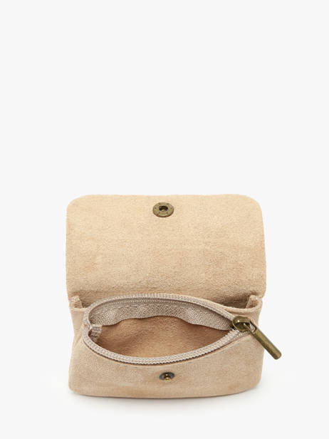Coin Purse Leather Milano Beige velvet VE23091 other view 1