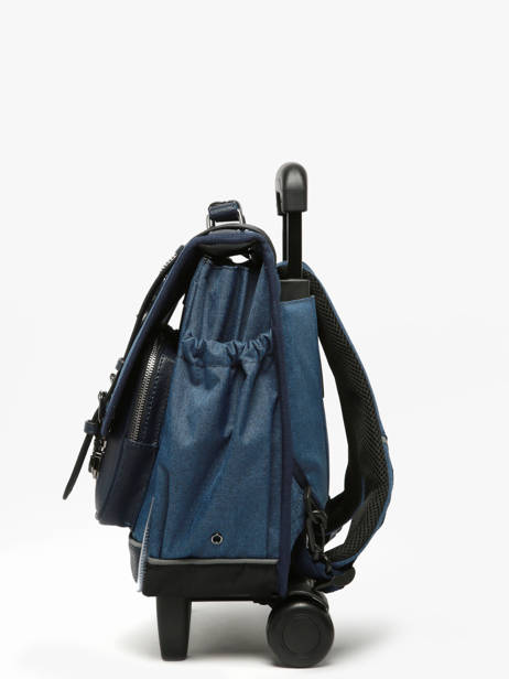 Cartable à Roulettes 2 Compartiments Cameleon Bleu vintage color CR38 vue secondaire 1