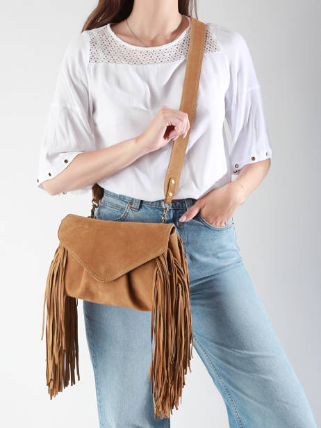 Sac Bandoulière Suzon M Folk Cuir Paul marius Marron folk SUZOMFOL vue secondaire 1