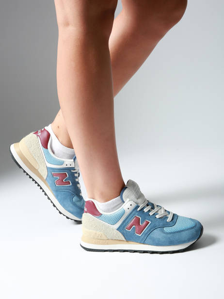 Sneakers 574 En Cuir New balance Bleu boy U574SPR vue secondaire 1