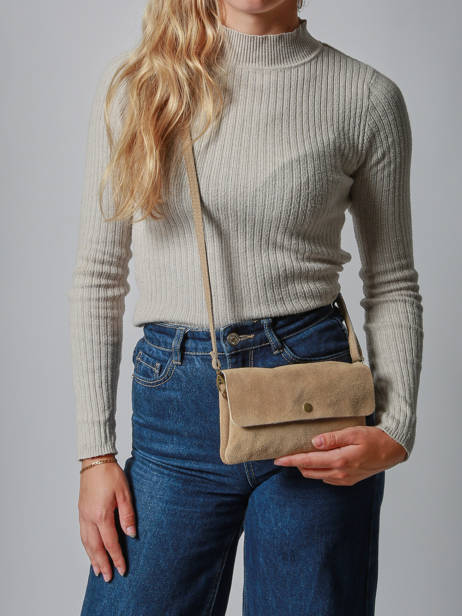 Sac Bandoulière Velvet Cuir Milano Beige velvet VE23067 vue secondaire 1