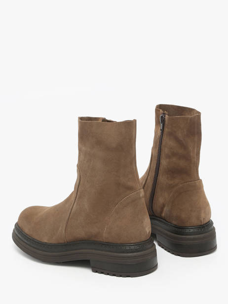 Bottines En Cuir Aliwell Marron women A0407 vue secondaire 3