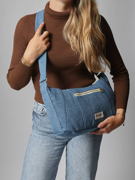 Le Sac Crossbody Mini Charlot Coton Recyclé Rivedroite Bleu timeless MCHARTIM vue secondaire 1