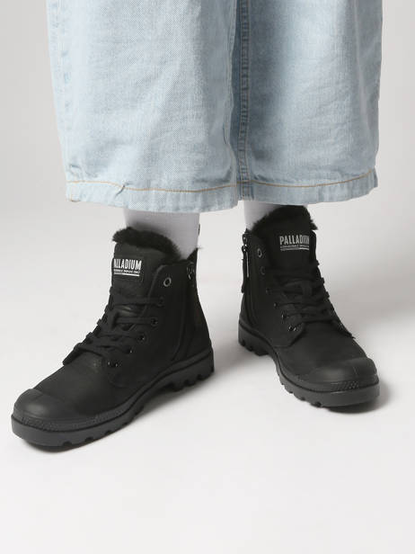 Bottines Pampa Hi Zip Wl En Cuir Palladium Noir women 95982010 vue secondaire 1