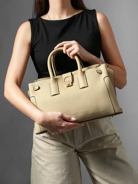 Sac Porté Main M Equestre Cuir Etrier Beige equestre EEQT142M vue secondaire 1