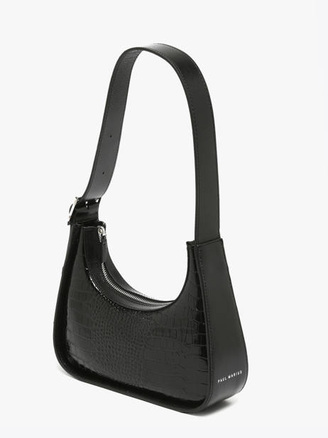 Sac Porté épaule Croco Vernis Paul marius Noir croco vernis VICTXCRV vue secondaire 1