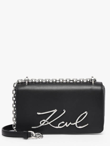 Sac Bandoulière K Signature Cuir Karl lagerfeld Noir k signature B1W30046