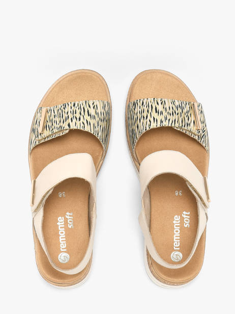 Sandales En Cuir Remonte Beige women 60 vue secondaire 3