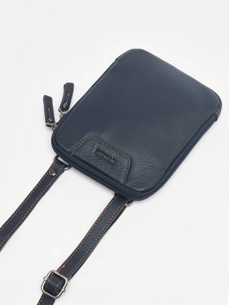 Sac Bandoulière S Foulonné Cuir Etrier Bleu foulonne EFOU728S vue secondaire 2