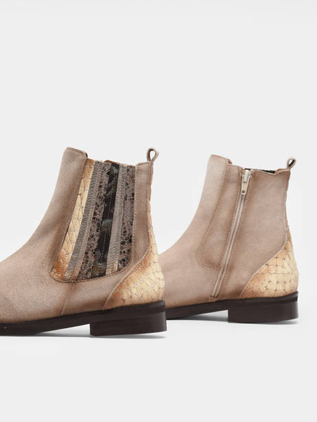 Bottines En Cuir En Cuir Folie's Beige women 5501 vue secondaire 1